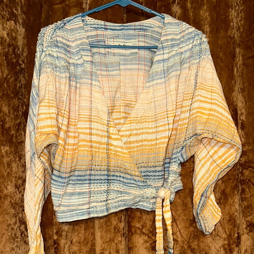 Striped Yellow and Blue Women's Top